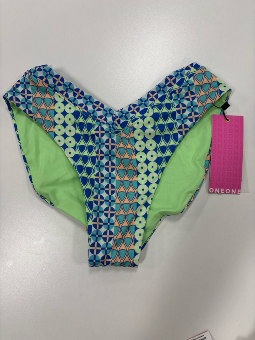 Oneone Legit Perfect Fit Women’s ' Geometric Green & Blue Swim Bottom